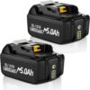 2 Pack 18V 5.0Ah BL1850B Battery Compatible with Makita 18V Batteries