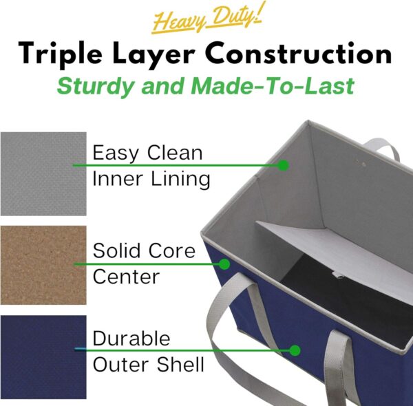 Reusable Grocery Bags (3 Pack) – Heavy Duty Reusable Shopping Bags - Image 4