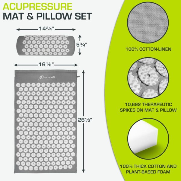 ProsourceFit Acupressure Mat and Pillow Set for Back/Neck Pain Relief
